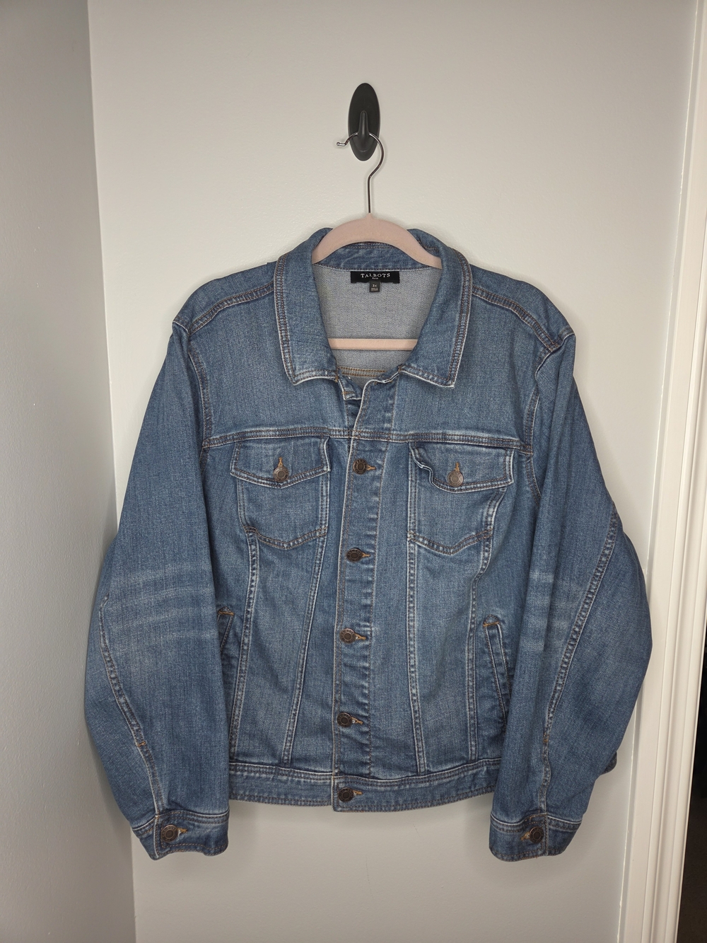 Talbots Medium Wash Blue Denim Trucker Jacket